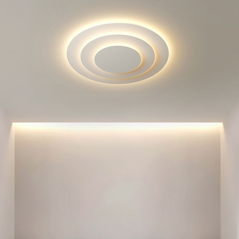 Modern LED Ceiling Light White Round Flush Mount Lighting for Bedroom