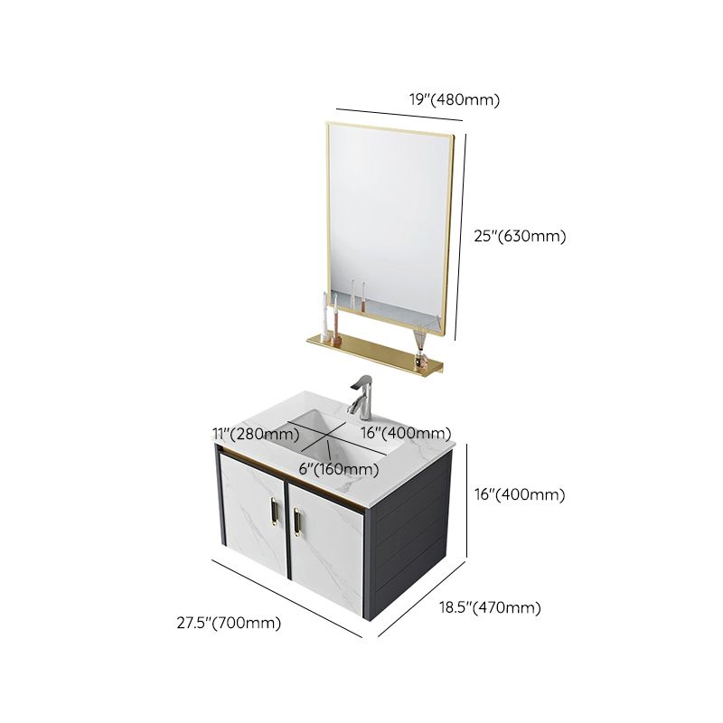 Modern Style Bath Vanity Dirt Resistant Wall Mount Bath Vanity with Faucet