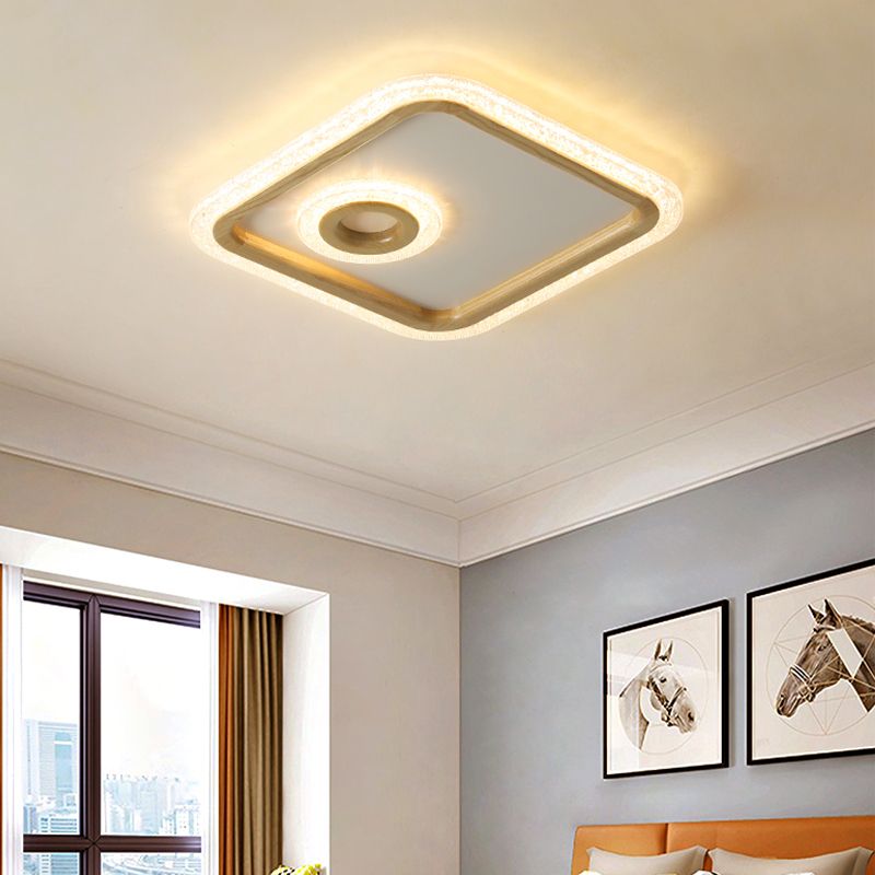 Geometrical Wood Ceiling Light Fixture Modern Style LED Ceiling Flush Mount