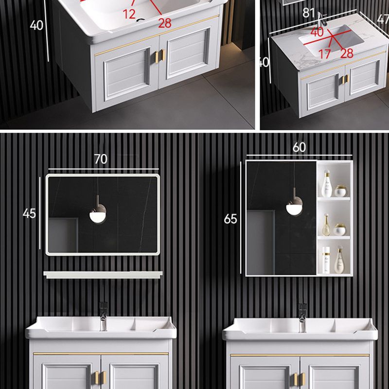 Wall Mounted Sink Vanity Contemporary Metal Bathroom Sink Vanity