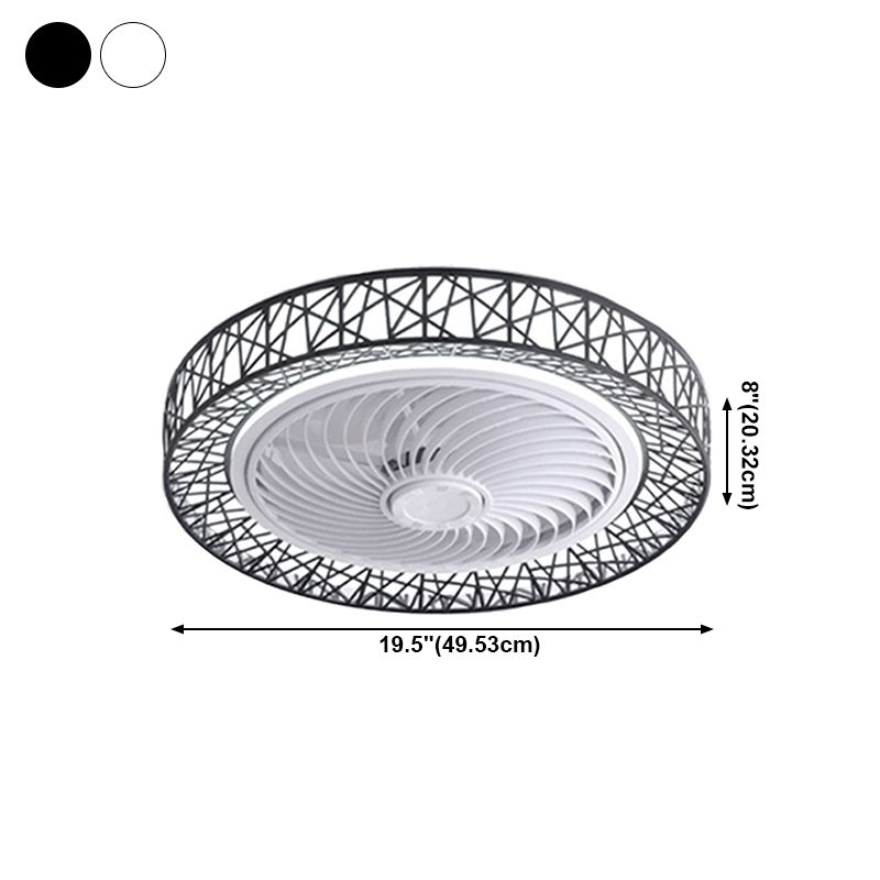 Nest LED Ceiling Fan Modernity Metal Bedroom Semi Flush Mount Light Fixture