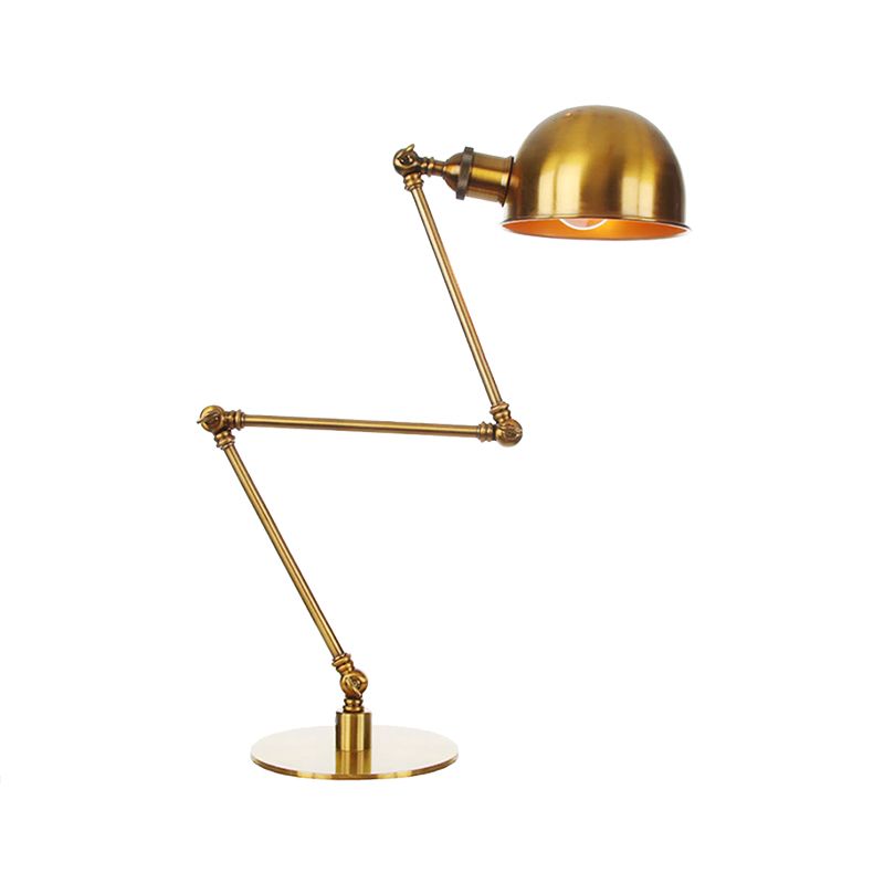 Golden Bowl Shade Table Lamp Industrial Stylish 4"/8.5" W 1 Light Metal Table Lighting with Adjustable Arm