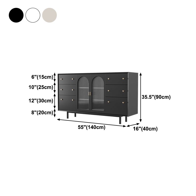 Wood Living Room Sideboard Cabinet Modern Credenza with Storage and Drawers