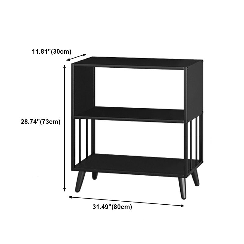 Modern Style Metal Bookshelf Black Open Back Bookcase for Home Office