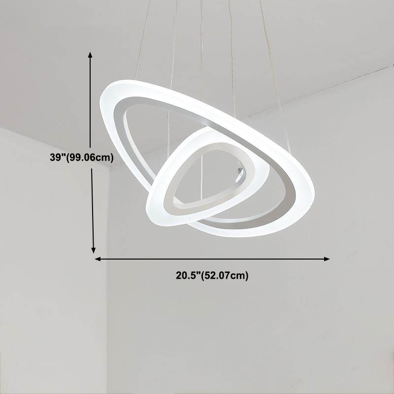 Hedendaagse driehoeksvorm Kroonluchter Lichten metalen kroonluchter verlichtingsarmaturen in het wit