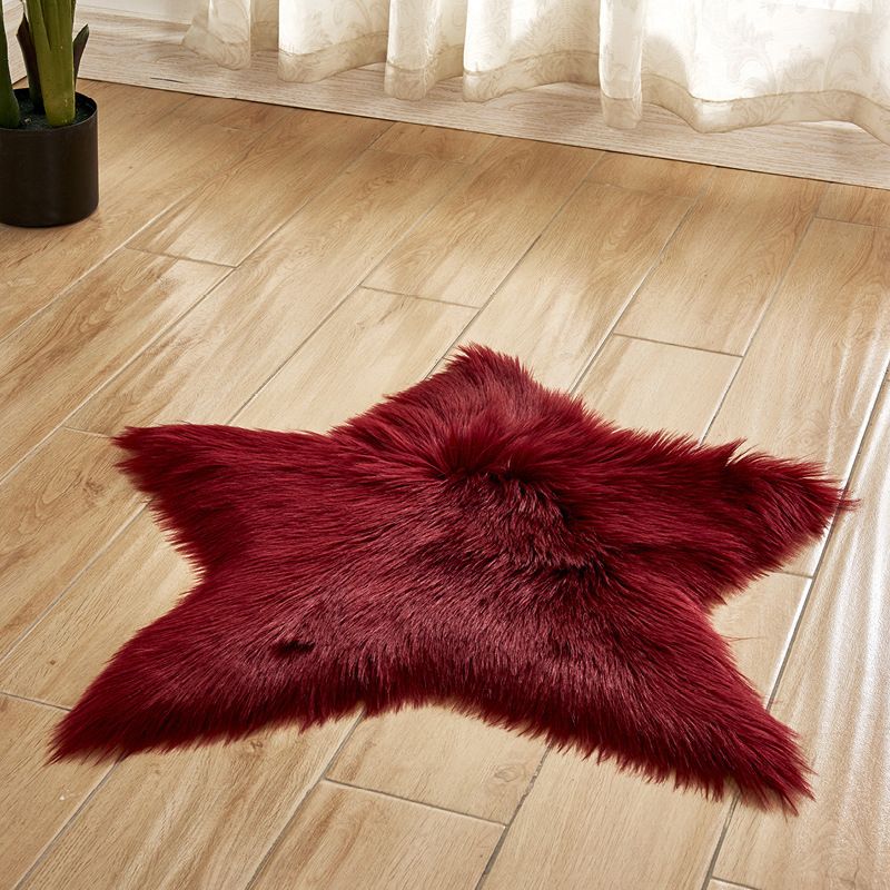 Tapis ordinaire en forme d'étoile multi-couleurs moderne moderne fausse en laine en laine pour animaux de compagnie convivial de compagnie de support antidérapant lavable pour chambre