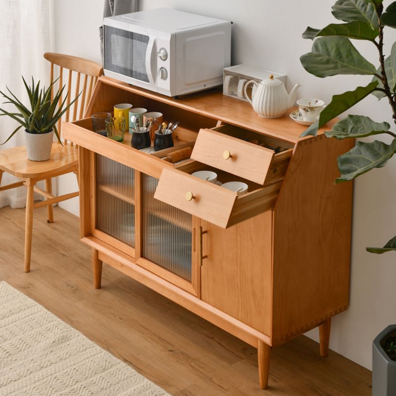 Modern Buffet Sideboard Solid Wood Side Board with Cabinets and Drawers