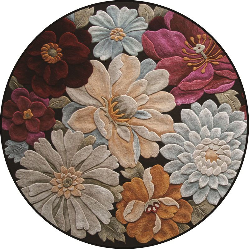 Mehrfarbiger Vintage-Teppich Polyester Blumenmuster Teppich waschbarer Rutsch-Rücken Teppich für Wohnzimmer