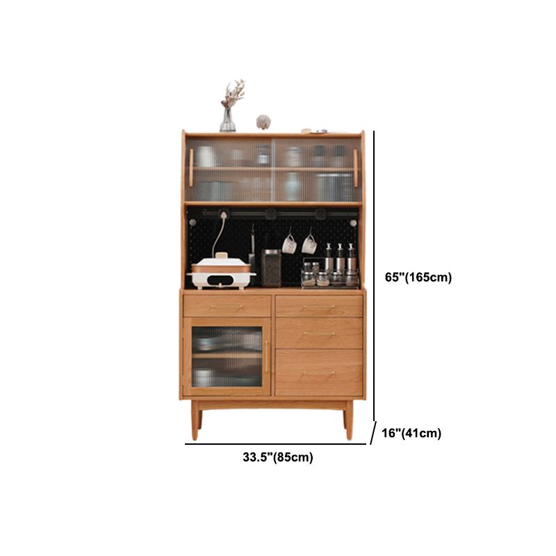 Modern Pine Dining Hutch Standard 16" W Hutch Cabinet for Dining Room