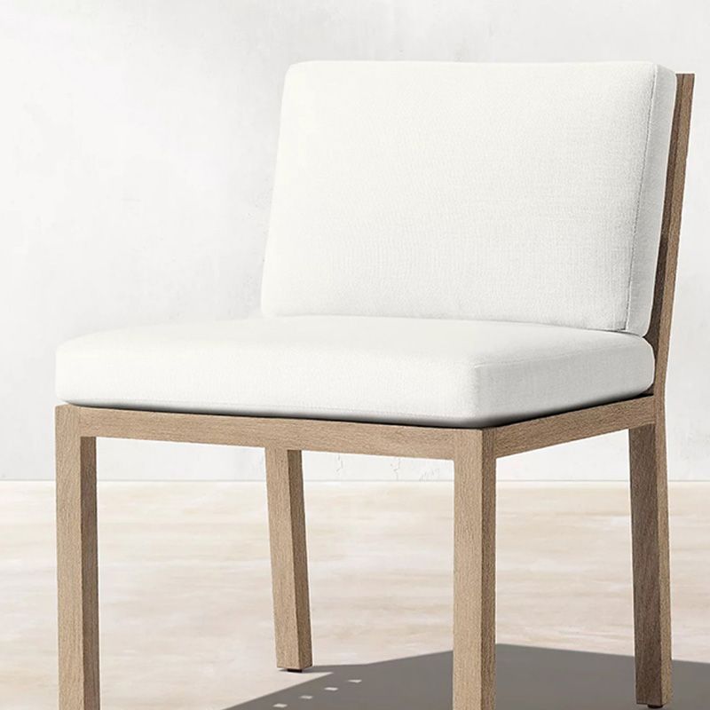 Contemporary White and Brone Patio Dining Chair with UV Protective Finish Cushion