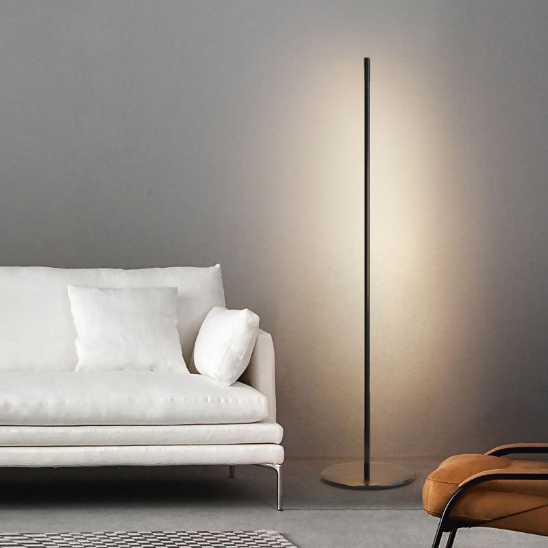 1 Light Linear Floor Lamp Contemporary Metal Standard Lamps for Living Room