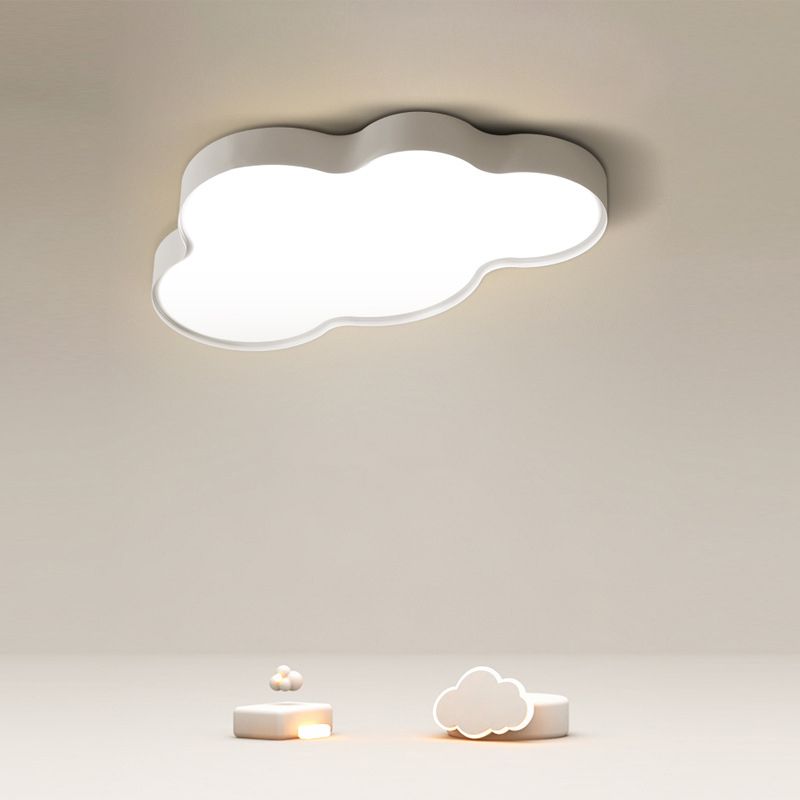 Modern Style Cloud Shape Flush Mount Acrylic 1-Light Ceiling Light for Bedroom