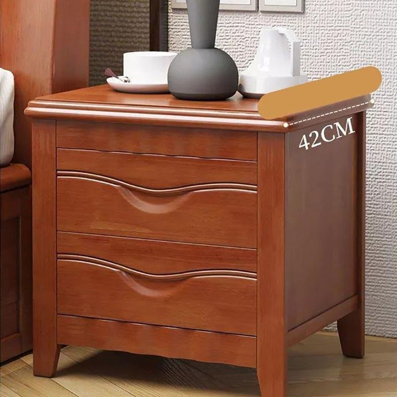 2 - Drawer Traditional Accent Table Nightstand Antique Finish Bed Nightstand