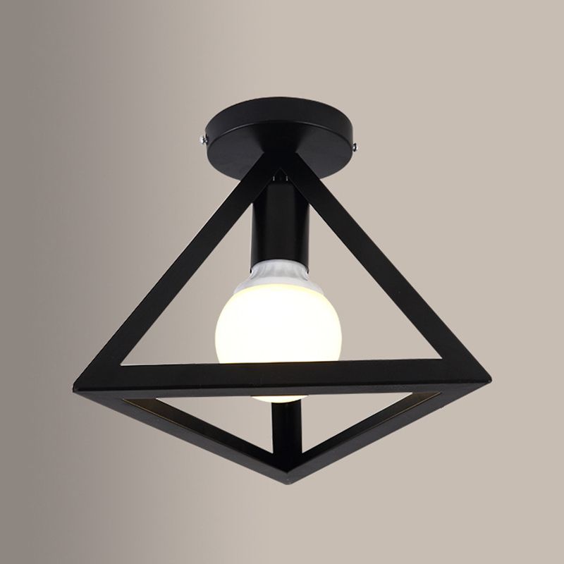 Modern Industrial Style Iron Frame Lampshade Ceiling Lamp for Bedroom