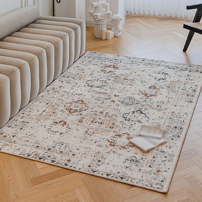 Tappeto bianco bohémien American Polyester Area tappeto Easy Care Carpet per soggiorno