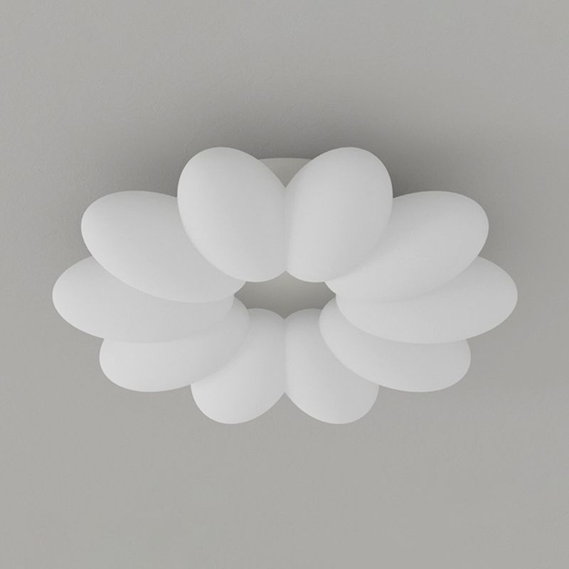 Modern LED Metal Flush Mount Flower Shape Ceiling Light with Acrylic Shade for Bedroom