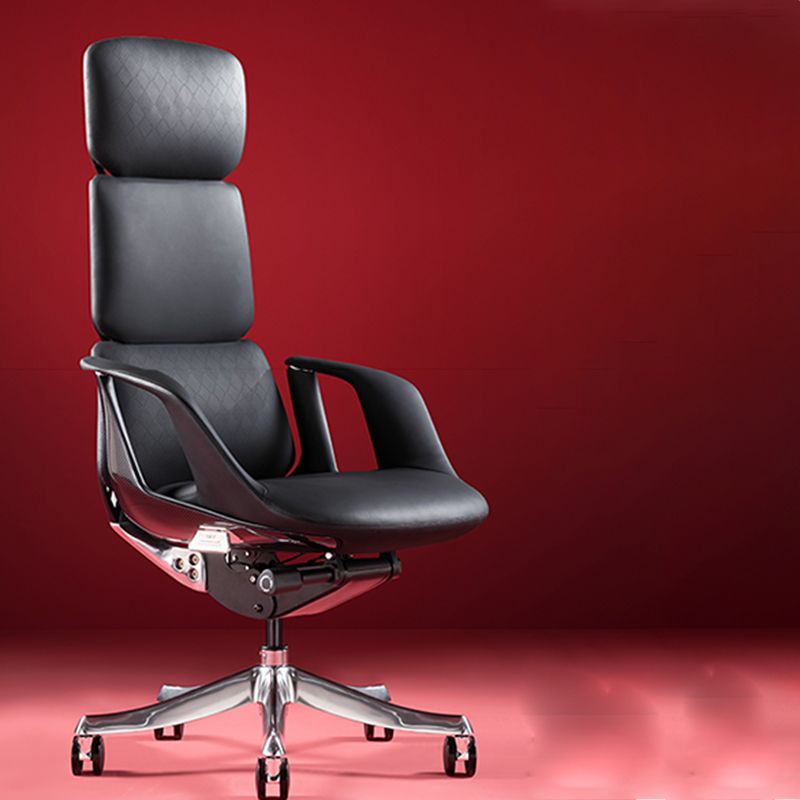 Modern Slide Desk Chair Adjustable Seat Height Fixed Arms Office Chair with Wheels