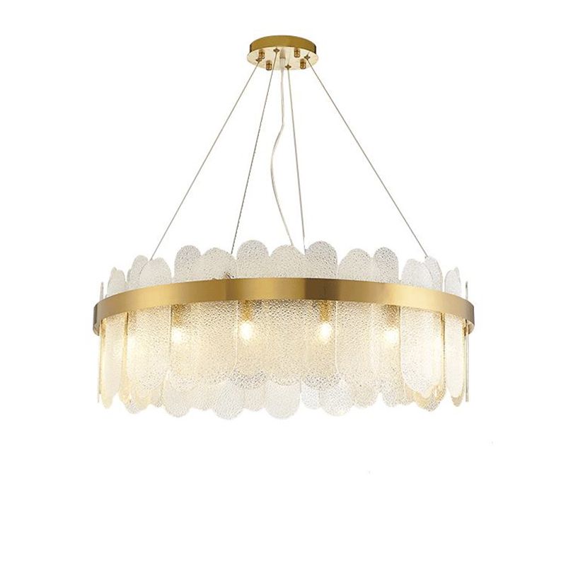 Ring Shape Ceiling Chandelier Modernist Style Glass Suspension Light for Living Room