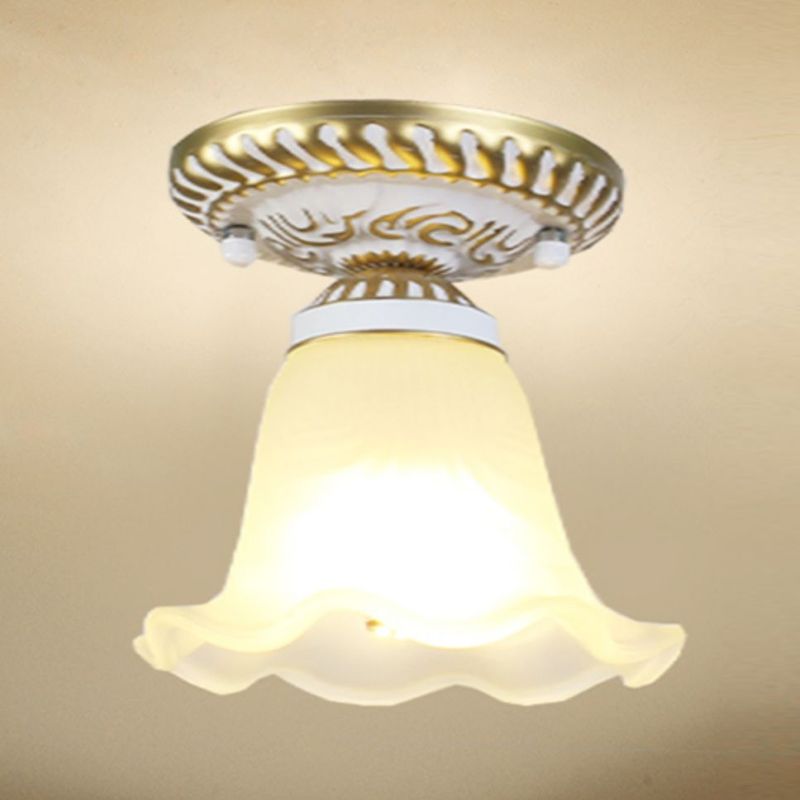 Single Light Glass Ceiling Light Classical Dining Room Ceiling Mount Lighting