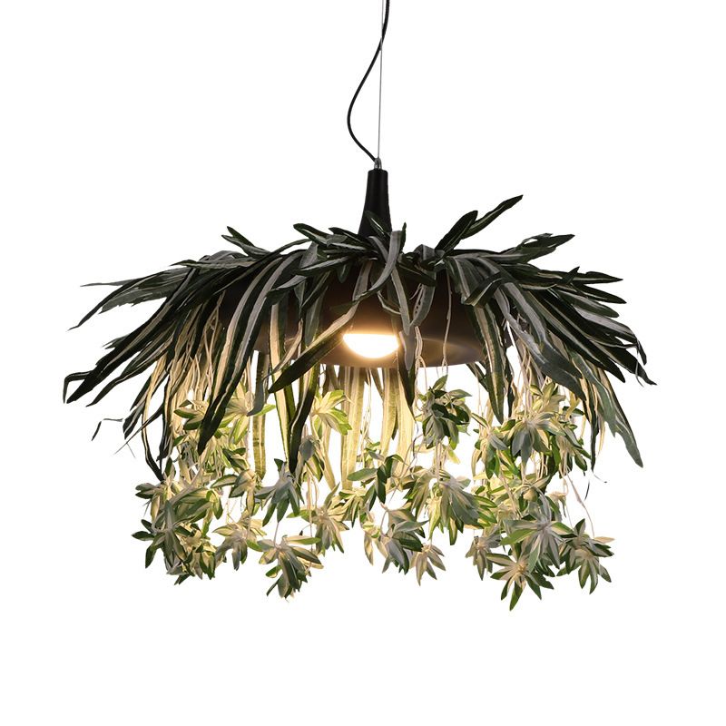 Plant industriel Down Lighting 1 Bulbe LED Prendant Metal Light en vert pour le restaurant