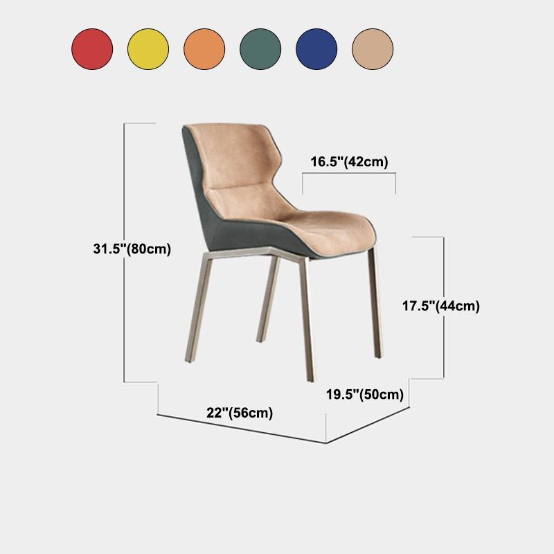 Modern Style Parsons Side Chair Indoor Dining Chair with Metal Base