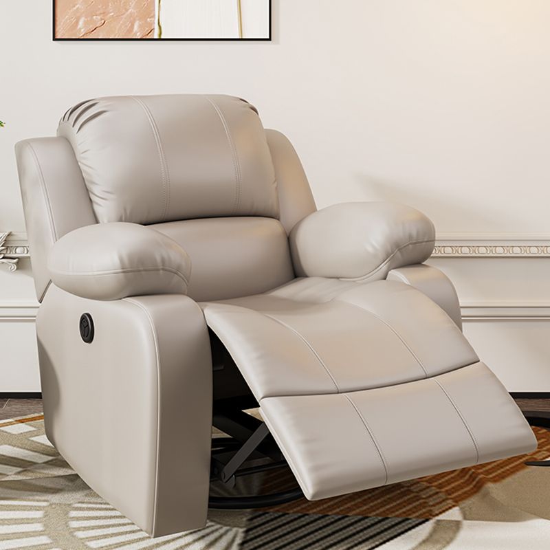 Metal Frame Standard Recliner Faux Leather  Recliner Chair with Lumbar