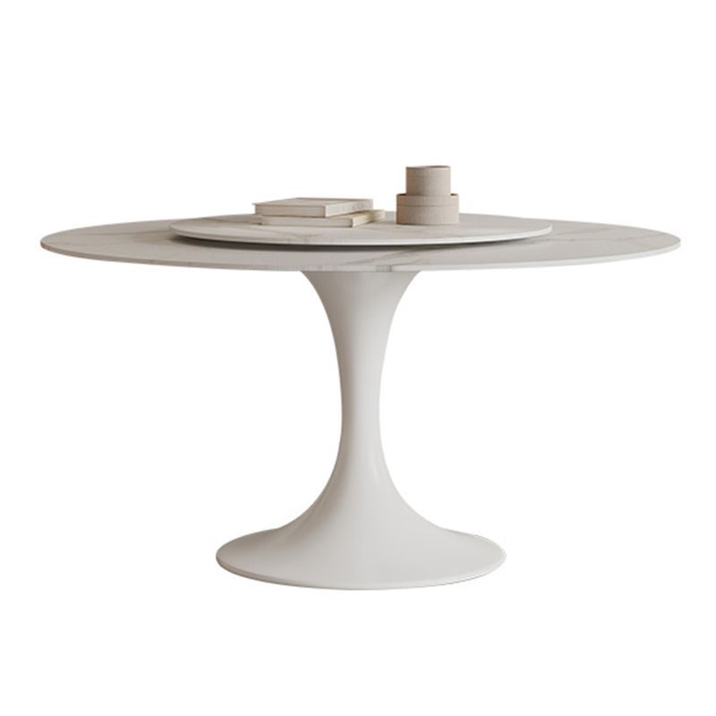 Modern Round Dinette Set 1/3/4/5/7 Pieces Dining Table Set with White Sintered Stone Top