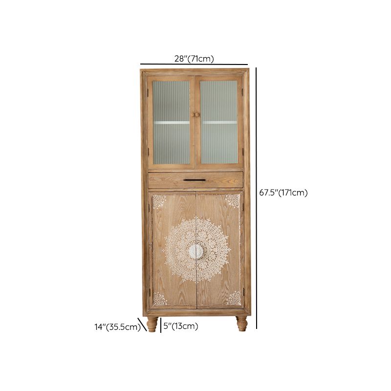 Contemporary Side Board Solid Wood Sideboard Cabinet with Doors for Dining Room