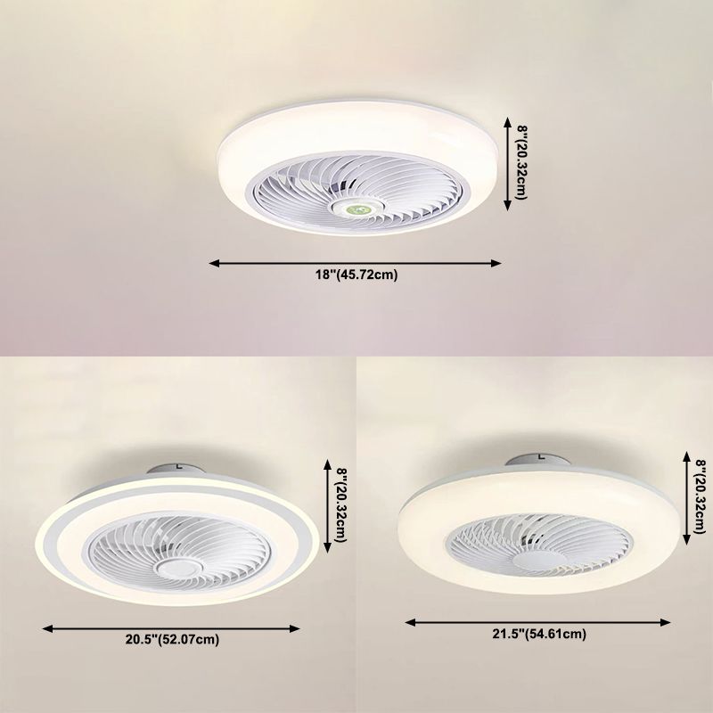 Dortoir rond ventilateur de plafond LED métallique