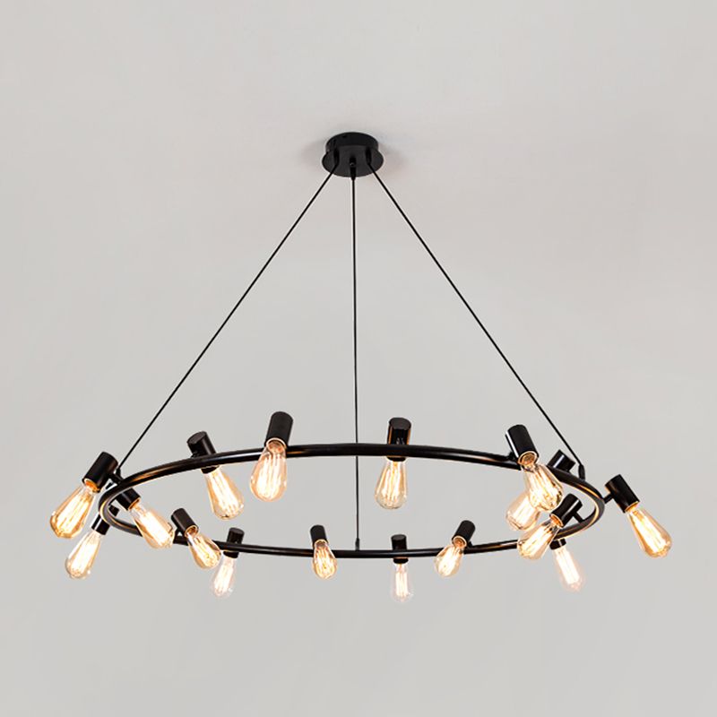 Wagenrad-Kronleuchter-Beleuchtungskörper Industrielles Multi-Head-Suspension Licht für Wohnzimmer