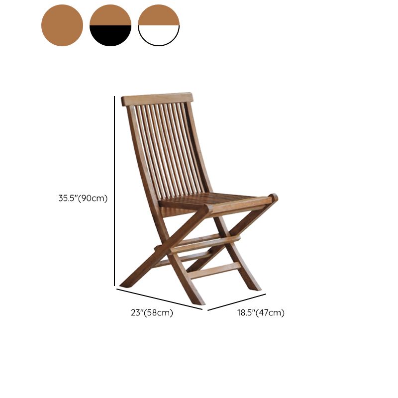 Modern Patio Dining Chair Solid Wood Natural Armles Folding Outdoor Bistro Chairs