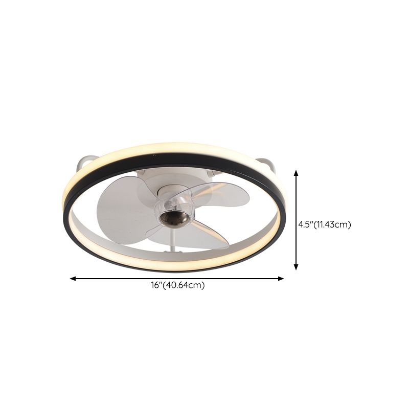 Modernism Single White/Black Ceiling Fan Lamp LED Acrylic Ceiling Fan Light