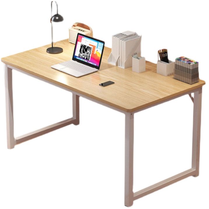 Contemporary Rectangular Computer Desk H-Shape Office Desk with Metal Legs