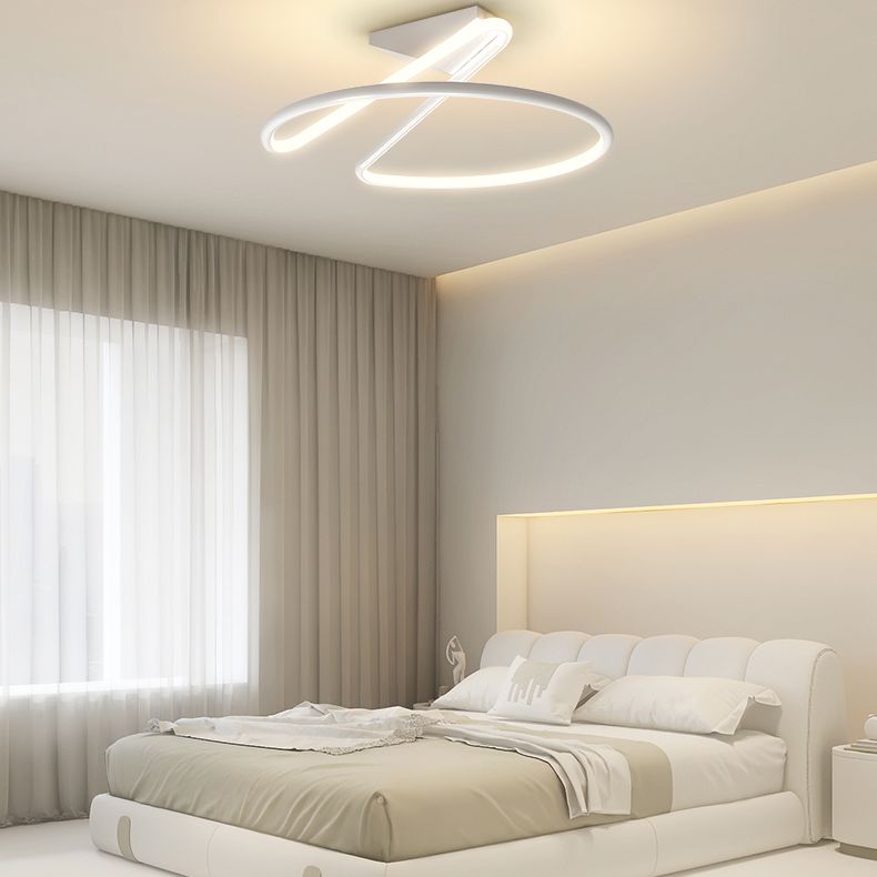 Circle Semi Flush Mount Light Modern simplicity Acrylic Ceiling Mount Light Fixture for Bedroom