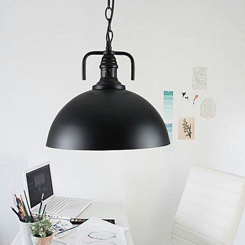 Dome Restaurant Drop Pendant Industrial Retro Style Metal 1 Light Hanging Ceiling Light