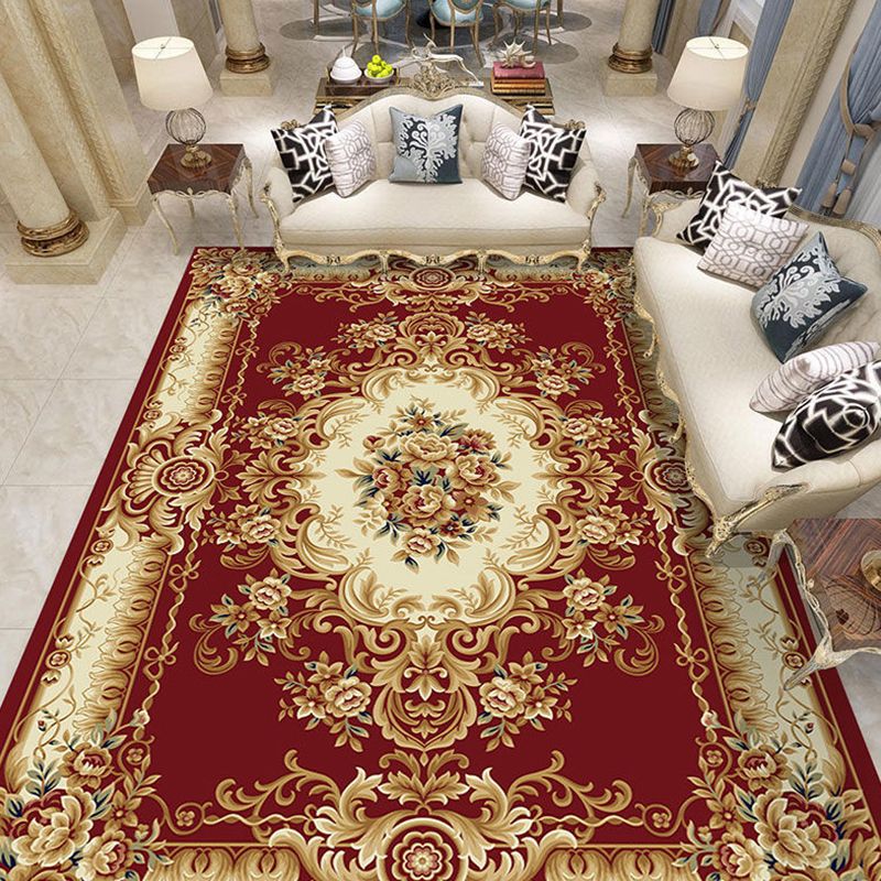 Nostalgia Living Room Tapis Synthétique Anti-Slip Floral Area Synthetics Anti-slip Floral Areat Floral Synthetics