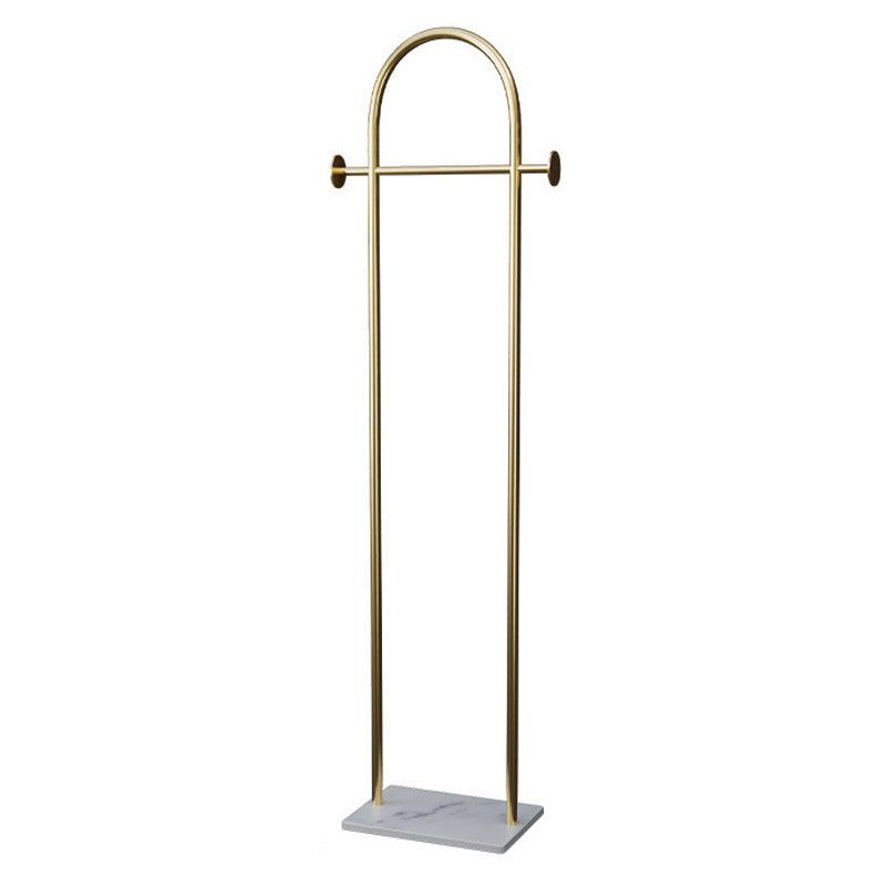 Glam Coat Rack Free Standing Coat Hook Metal Hall Stand with Slate Base