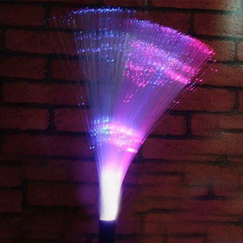 White Optical Fiber Solar Ground Light Art Decor Plastic LED Stake Lighting for Pathway