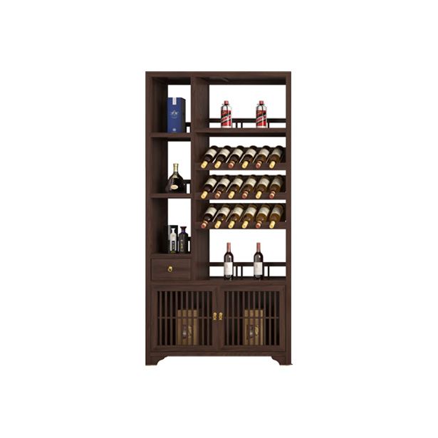 Modern Style Floor Wine Rack Wooden Frame Wine Bottle Rack for Home