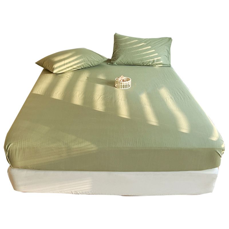 Soft Fitted Sheet Plain Cotton Fade Resistant Breathable Fitted Sheets