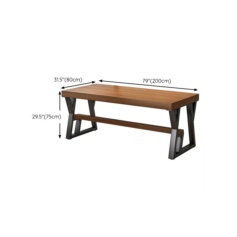 Natural Wood Computer Desk Industrial Rectangular Office Desk