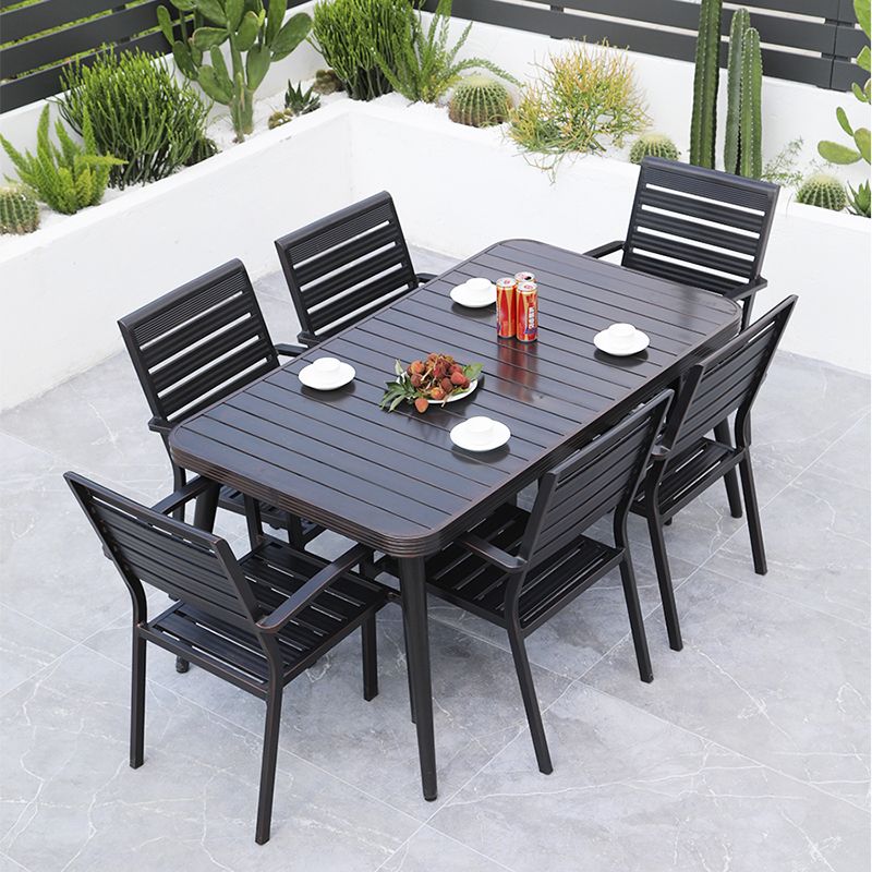 Modern Aluminium Waterproof Courtyard Table Geometric Outdoor Table