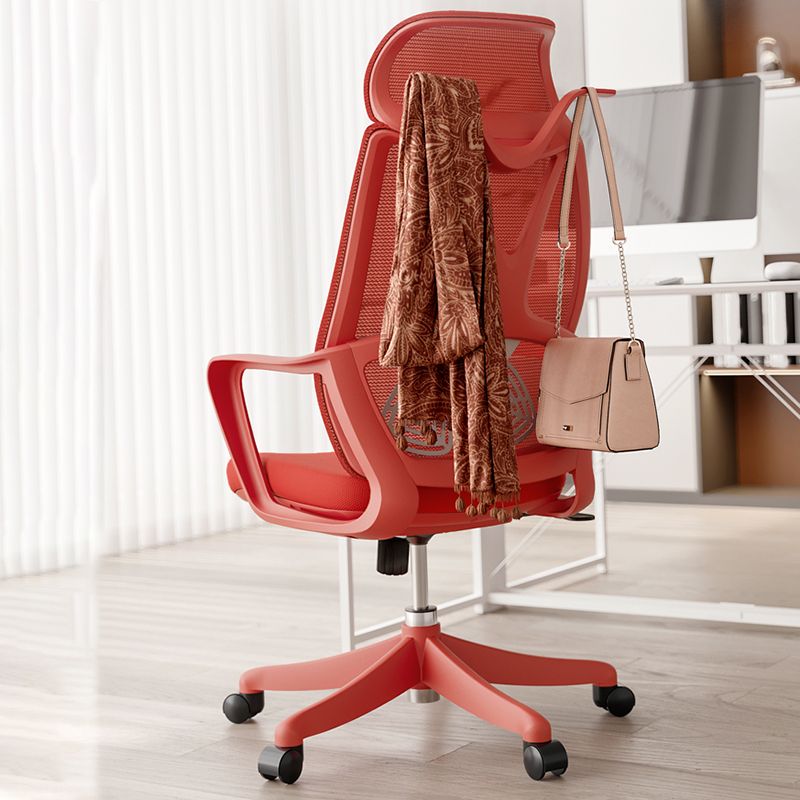 Modern Swivel Chair Adjustable Seat Height Fixed Arms Office Chair with Wheels