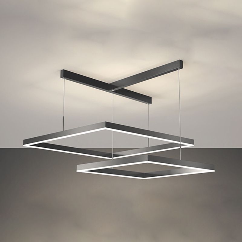 Moderne stijl LED kroonluchter lichtarmatuur aluminium multi -lagen suspensielicht