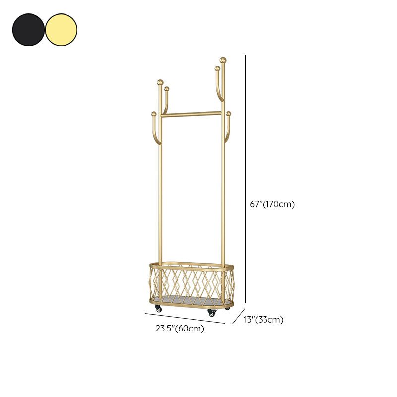 Metal Entrance Coat Rack Modern Minimalist Home Floor Coat Hanger with Pulleys