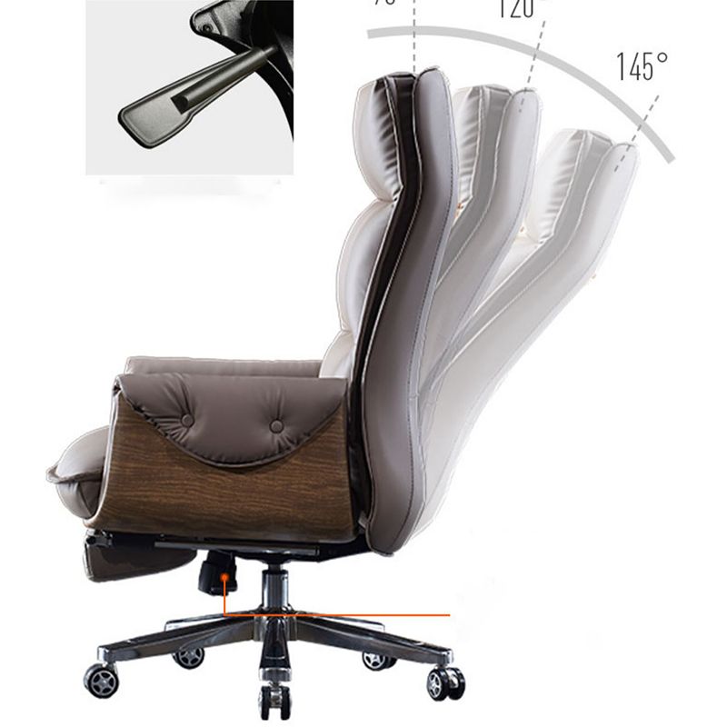 Modern Slide Office Chair Leather Armless Adjustable Seat Height Chair with Wheels