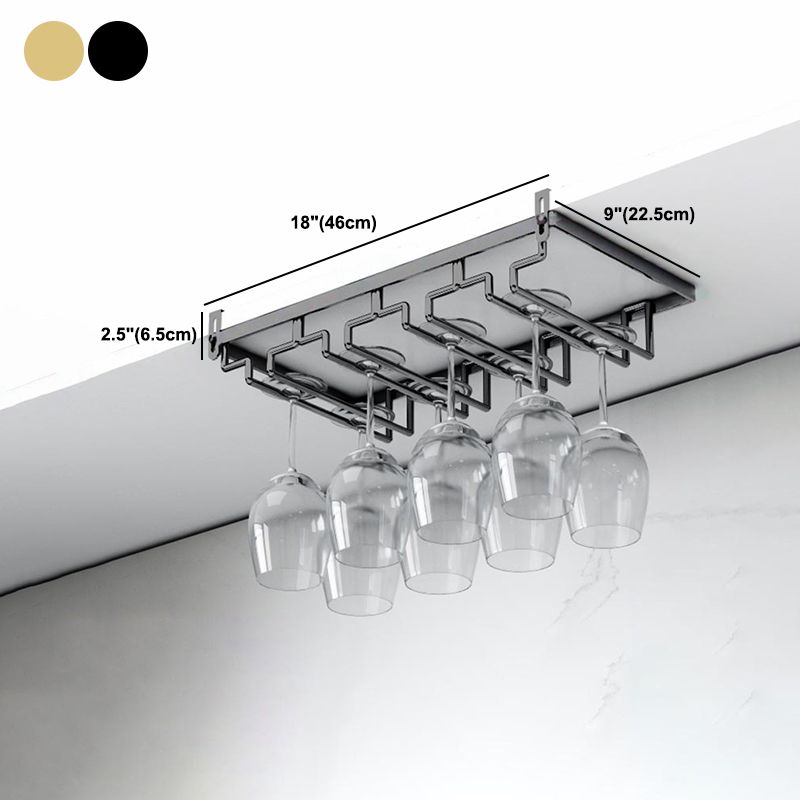 Modern Hanging Glass & Stemware Holder Metal Glass Rack Under Cabinet