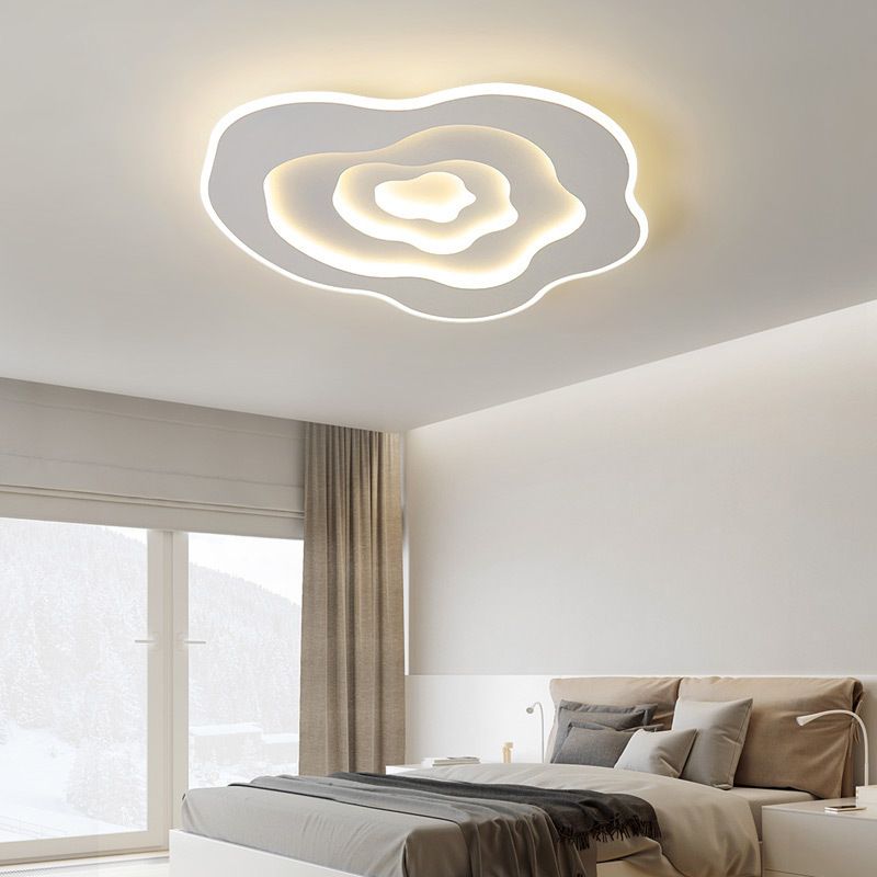 Modern Style Geometry Ceiling Lights Metal Ceiling Lamps for Bedroom in White