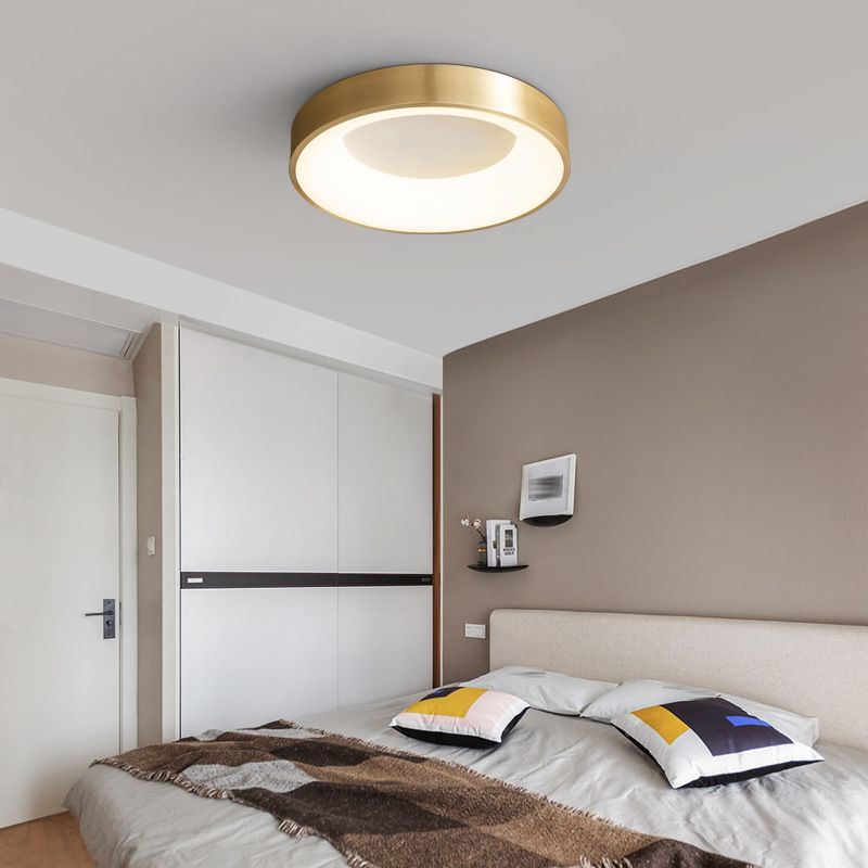 Modern Drum Ceiling Lighting Metal 1-Light Ceiling Mount Light Fixture