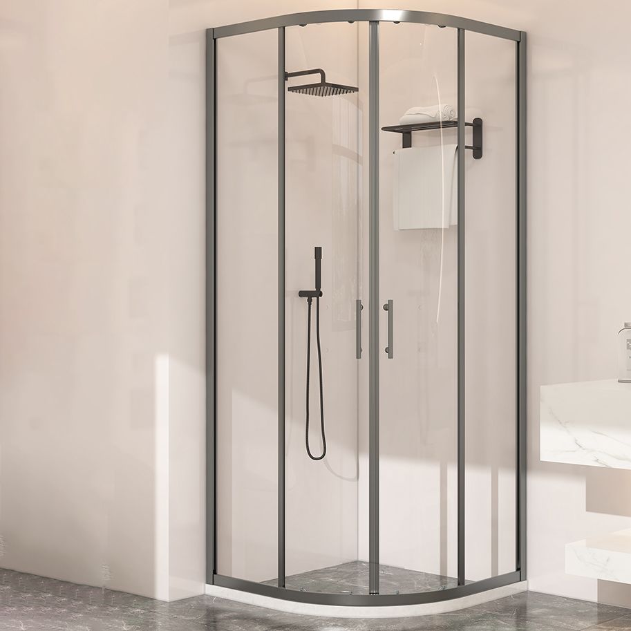 Round Shower Stall Clear Tempered Glass Shower Stall with Fixed Panel